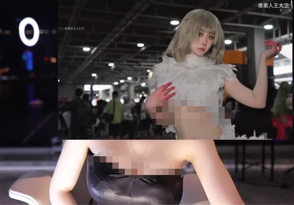米娜参加BW漫展，修女造型成全场MVP，播放现场尺度视频险些扣分(图7)