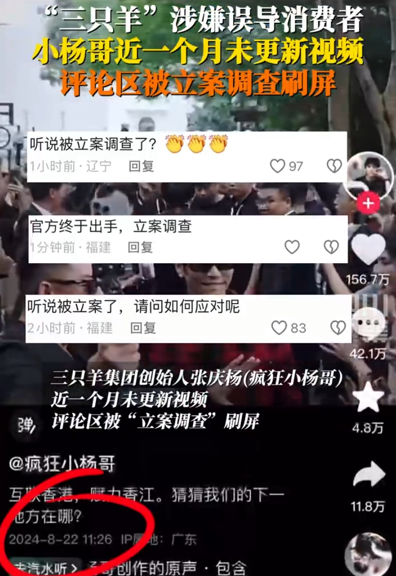 小杨哥评论区被立案调查刷屏,三只羊所有主播停播,墙倒众人推?(图6) 小杨哥评论区被立案调查刷屏,三只羊所有主播停播,墙倒众人推?(图6)