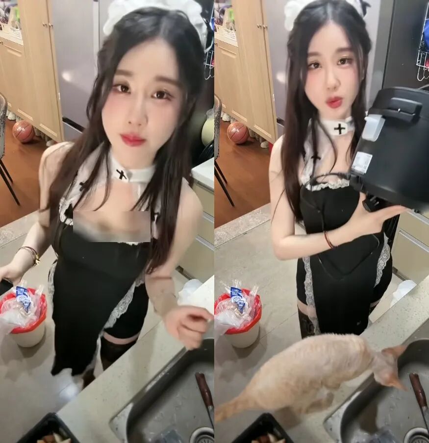 谁家做饭穿这样?轩子厨娘造型人气暴涨,“女友视角”遭大量举报(图4) 谁家做饭穿这样?轩子厨娘造型人气暴涨,“女友视角”遭大量举报(图4)