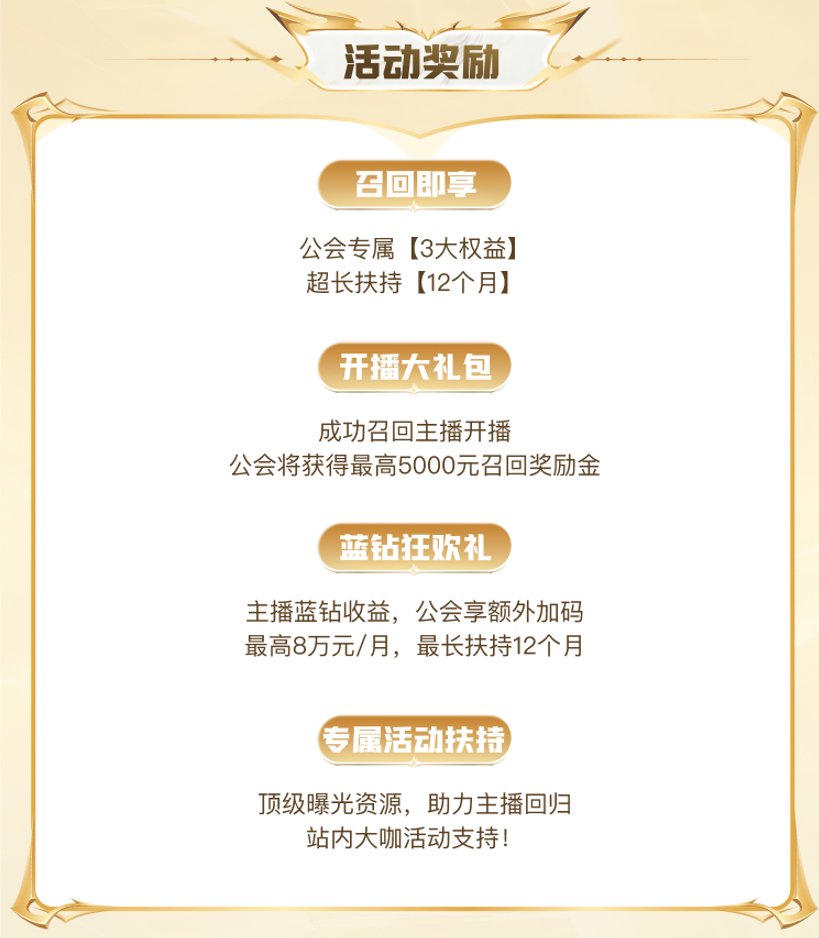 最高8万/月,连拿12个月!YY主播召回计划升级,公会扶持再加码!(图6) 最高8万/月,连拿12个月!YY主播召回计划升级,公会扶持再加码!(图6)